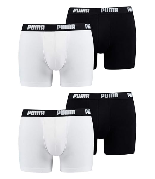 Puma Herren Boxer Basic Unterhosen 4er Pack in verschiedenen Farben 521015001