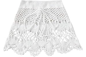 Milumia Girl's Crochet Sheer Coverup Hollow Eyelet Skirts Swim Cover Up Beachwear