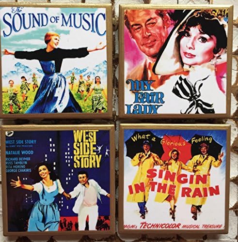 Classic Musicals coasters with gold trim