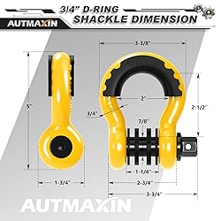 AUTMAXIN D Ring Shackles 3/4" Shackle