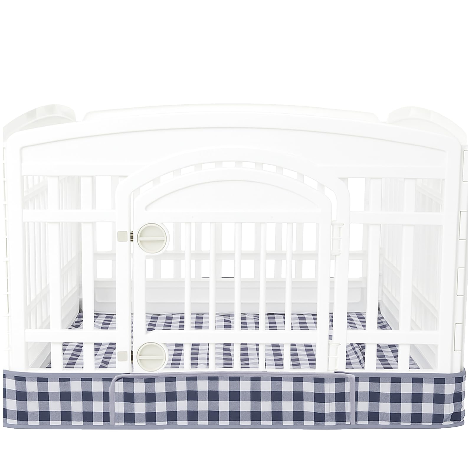 Photo 1 of Dog Playpen Bottom Pad Fits for 36 Inch 4 Panels Exercise Pet Playpen, Dog Crate Pad Puppy, Hoop and Loop Design (Note: Playpen Not Included). (BlackCheckered)