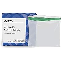 Amazon Brand - Solimo Sandwich Storage Bags, 300 Count
