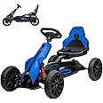 12V Electric Drift Kart for Kids, 7Ah Battery Powered, 35W Motor with Adjustable Speed, Safety Belt, and Shock Absorber; Maximum Load of 66 Lbs Electric Car Toy(Blue)
