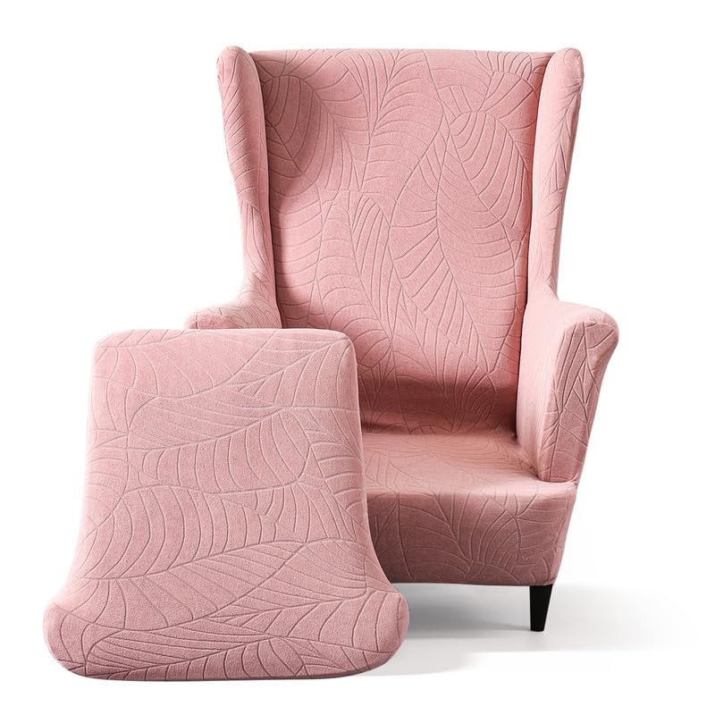 Mingfuxin Wingback Chair Covers, 2 Piece Set Stretch Armchair Sofa Slipcovers with Cushion Covers,Thicken Washable Wing Chair Slipcover Furniture Protector for Living Room Bedroom
