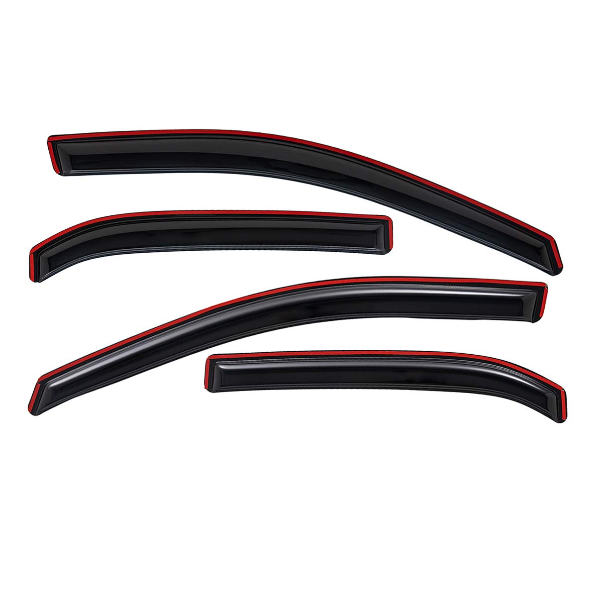 WV194166 in-Channel Side Window Visor Deflector Rain Guard, Dark Smoke Shatterproof, 4 PCS Set for Chevy Equinox 2010-2017
