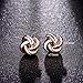 DIFINES Redbarry Korean Style Love-knot Shaped Twist Gold Plated Post Stud Earrings ( 2 Tones )