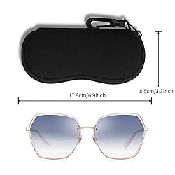 Hion Eyeglass Case Sunglasses Soft Pouch with Belt