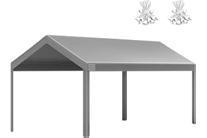 MARS EXPLO 10x20 FT Heavy Duty Carport Replacement Canopy Cover, Durable Waterproof Garage Shelter Top, Car Tent for Outdoor Use, with Ball Bungees for Secure