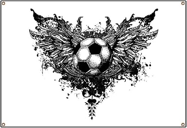 Amazon Com Banner Soccer Ball Futbol Angel Wings White Clothing