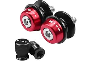 XIDAODIT Motorcycle Swing Arm Spools Sliders and Tire Valve Stem Caps Air Cap Covers Set for Suzuki GSX-8R GSX8R GSX 8R 2023-2025 (Red)