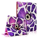 FINTIE (Graffiti) 360 Degree Stylish Rotating Magnetic Case Smart Cover With Swivel Stand For Apple iPad 4th Generation Retina Display / the new iPad 3 / iPad 2 (Wake/sleep Function)