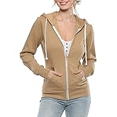 Urban Look Womens Active Long Sleeve Fleece Zip Up Hoodie with Plus Size