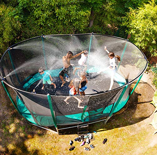 H&G lifestyles Outdoor Trampoline Water Play Sprinklers for Kids- Summer Outdoor Water Fun Game Toys Accessories - Great for Boys & Girls and Adults - Attached On Trampoline Safety Net Enclosure - Thumbnail 3