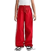 RoseSeek Girl's Wide Leg High Waist Sweatpants Side Striped Extra Long Baggy Track Pants Trousers