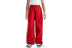 RoseSeek Girl's Wide Leg High Waist Sweatpants Side Striped Extra Long Baggy Track Pants Trousers