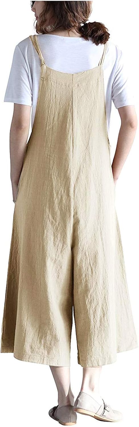 womens linen bib overalls