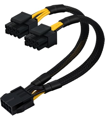 2 Pezzi CPU 8 Pin Femmina da 1 un Maschi 4 + di Alimentazione Splitter Y 18 AWG 20 Cm