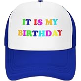 ZBDSKLEX Happy Birthday Trucker Hat for Men Women, Adjustable Mesh Baseball Cap for Birthday Party