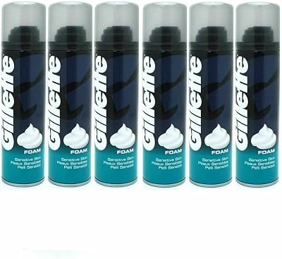Gillette Classic Sensitive Skin Shaving Foam 200 ml Pack of 6