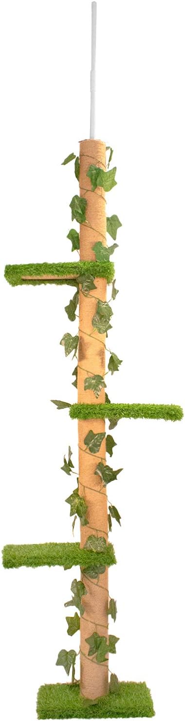 Downtown Pet Supply Tall Cat Activity Tree with 4 Levels and Sisal Scratching Posts with Securing Mechanism (Tall 4-Level Scratch Post) : Pet Supplies