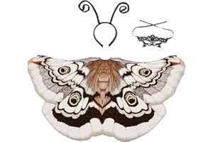 MotiveTech Halloween Moth Wings Costume, Moth Wings Butterfly Cape for Cosplay, Birthday