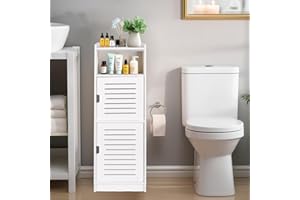 ShellKingdom Toilet Paper Holder Stand, Small and Slim Bathroom Storage Cabinet Shelves, Storage Cabinet for Bathroom Small S