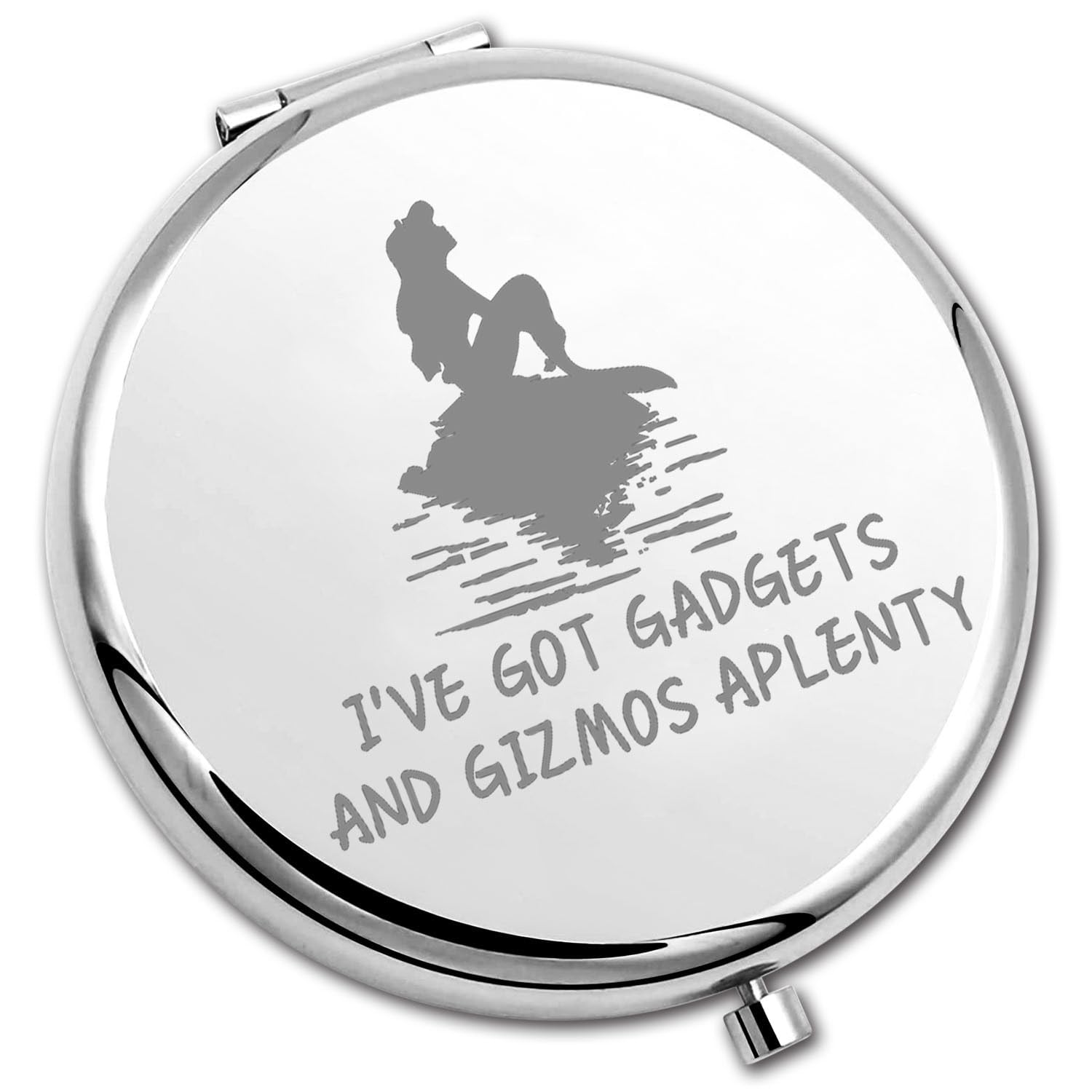 PLITI Mermaid Compact Mirror Fairy Tales Inspired Gift I've Got Gadgets and Gizmos Aplenty Beach Lover Pocket Mirror (Gizmos Aplenty CM U)