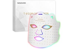 SDKWDH Red Light Mask for Face, 7-1 Colors Facial Care Mask, 850nm Infrared & Red Light Masks, Ergonomic Design for Home & Travel, White