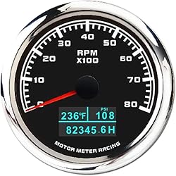 MOTOR METER RACING W Pro Series 85mm 3-3/8" 4 in 1