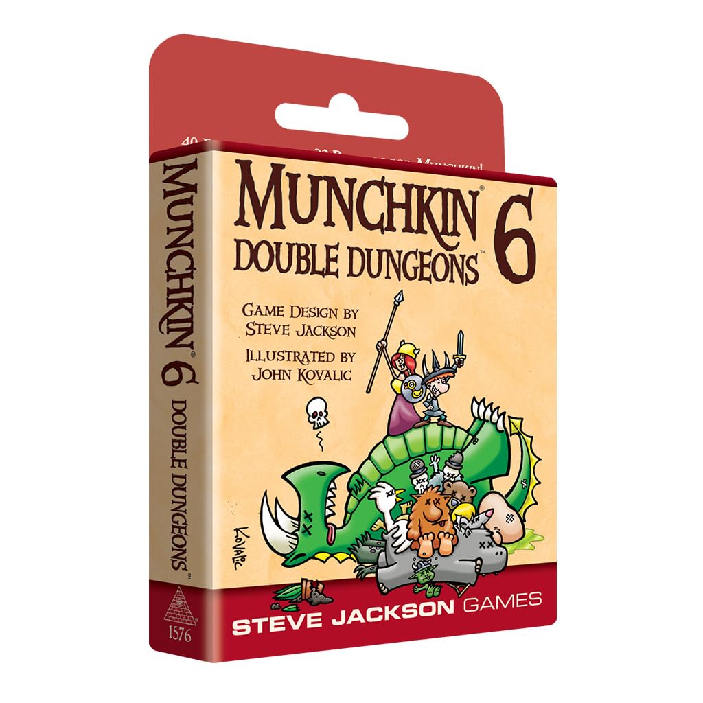 Steve Jackson Games | Munchkin 6: Double Dungeons | The Hilarious Fast-Paced Card Game Expansion with 40 Unique Dungeons | For 3 to 6 Players | Ages 10 and Up | English