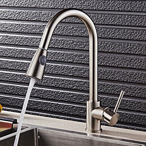 Paint White Pull The Kitchen tap Sink Toilet Bowl Rotating Nozzle Double Water Mode
