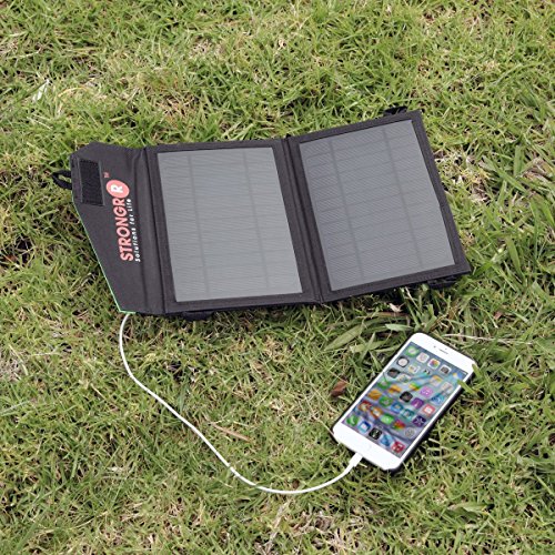 LB1 High Performance 7W Foldable Solar Charger w/ High Efficient Monocrystalline Panels Dual USB Port - 1 Ultra Fast USB Charging (2.1A) for Mp3 players, PDAs, eBooks, GPS - Thumbnail 2