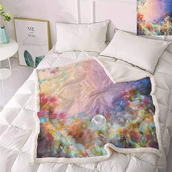 Amazon Com Floral Blankets And Throws Flower Theme Spring Cherry