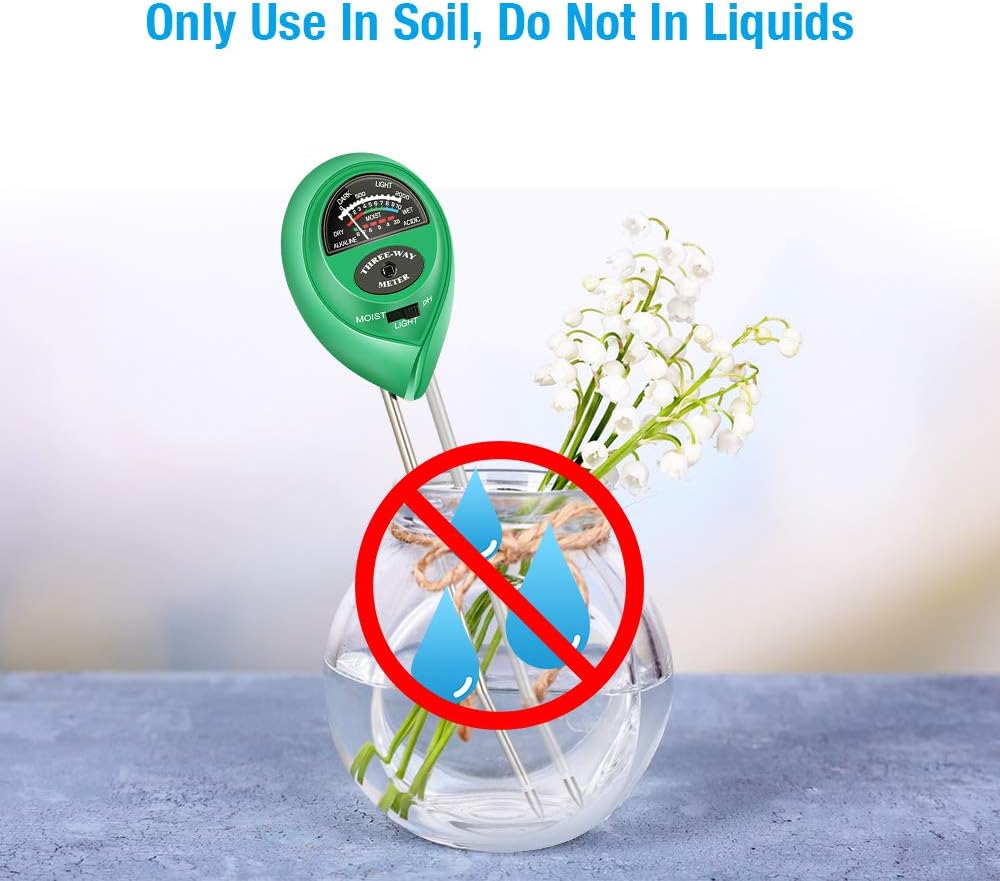 Atree Soil pH Meter, 3-in-1 Soil Tester Kits with Moisture, Light and PH Test for Garden, Farm, Lawn, Indoor & Outdoor (No Battery Needed) : Garden & Outdoor