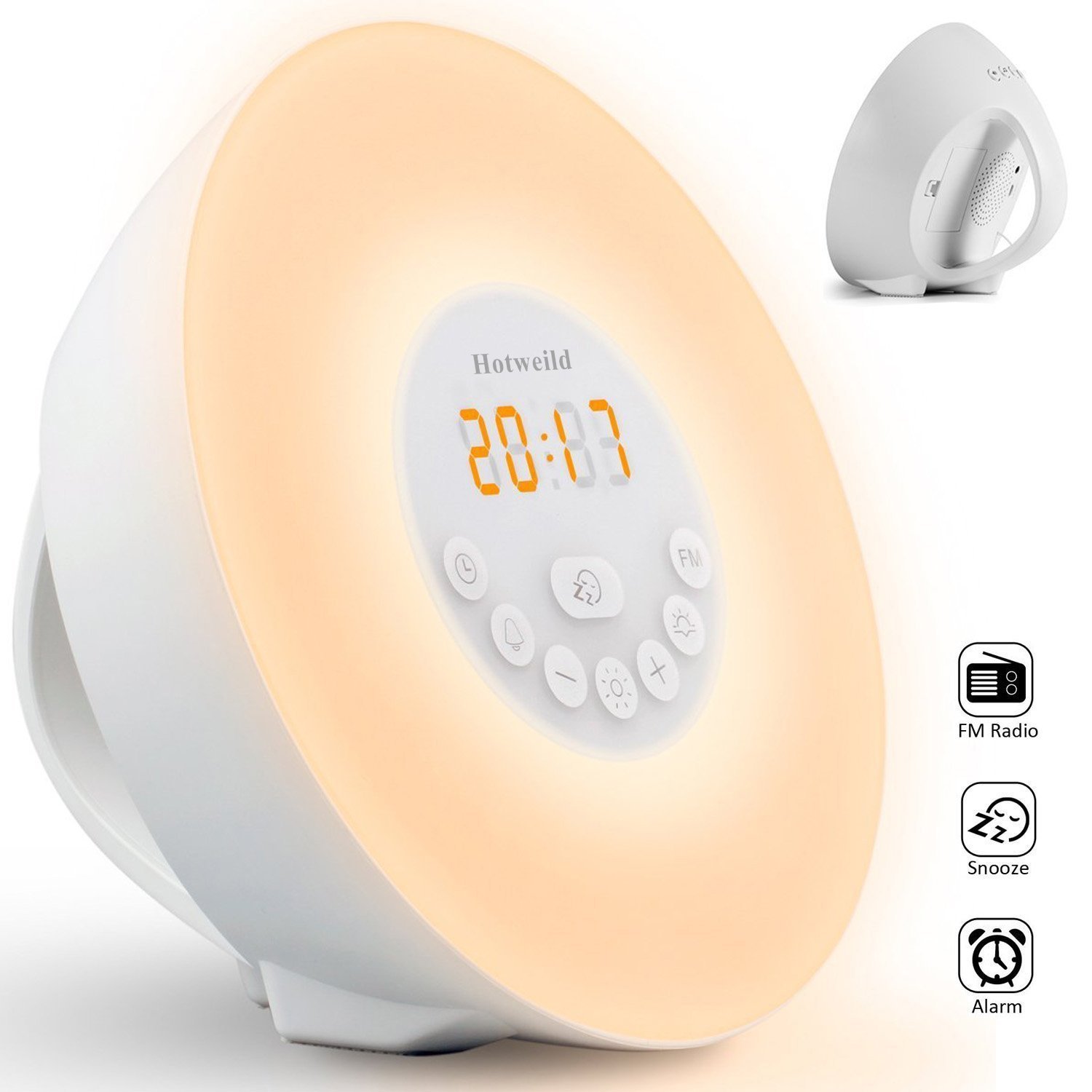 Alarm Clock WakeUp Light**Upgraded**, Hotweild 7 Colors Bedside Wake