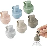 PandaEar 6 Pack Silicone Water Bottle Cap for Toddlers Kids | Baby No Spill Bottle Top Spout Adapter, Easy Drink Spout, Fits Most Water Bottles, BPA Free