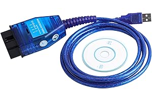 AUTANCTOR OBD2 Diagnostic Cable USB for V-W, Au-di, Sk-oda and Seat, Car ECU Scanner USB Cable Compatible for VAG KKL 409 FT2