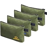 4 Pack Upgrade Zipper Canvas Tool Pouch, 20 oz Heavy Duty Tool Bag, Water Resistant Utility tools Organizer