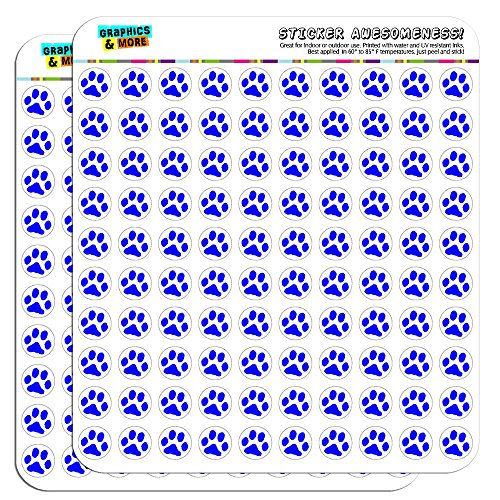 Paw Print Blue 1/2