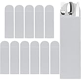 Weewooday 12 Pcs Anti Tarnish Silverware Storage Bags Velvet Flatware Organizer Sleeves for Teaspoons Cutlery Utensils Elegant Design (Grey)