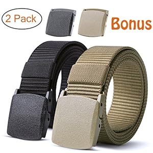 Nylon Military Tactical Men Belt 2 Pack Webbing Canvas Outdoor Web Belt With Plastic Buckle www.denim.fit