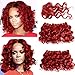 Brazilian Virgin Hair Short Hairstyles Deep Curly Water Wave Bundles With Closure Short Red Hair Extensions Brazilian Bob Human Hair Bundles