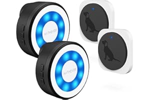 Hathever Dog Bell for Door Potty Training, Wireless Doggie Door Bell Operating at 1000 Feet with Chew Resistant IP65 Waterproof Touch Button, 4 Notification Modes