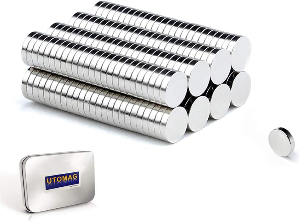 Refrigerator Magnets Premium Brushed Nickel Fridge Magnets, DIY Small Multi-Use Round Magnets for Science, Crafts, Office, Whiteboard, Map (200 PCS)