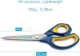 LIVINGO 9.5 Inch Premium Fabric Scissors Titanium Coated Stainless Steel view 2