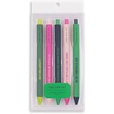Steel Mill &amp; Co. Wicked Gel Pen Set, Pink and Green | Cute Journaling Pens for Book Lovers/Librarians/School, Bookish Writing Pens, Assorted Quotes and Ink Colors