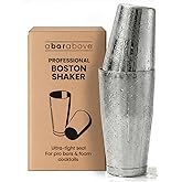 A Bar Above Professional Boston Shakers Set 18 oz Weighted and Unweighted Stainless Steel Cocktail Shaker Set for Bartenders, Premium 304 Steel Bar Shaker, Essential Bartending Tools for Mixing Drinks
