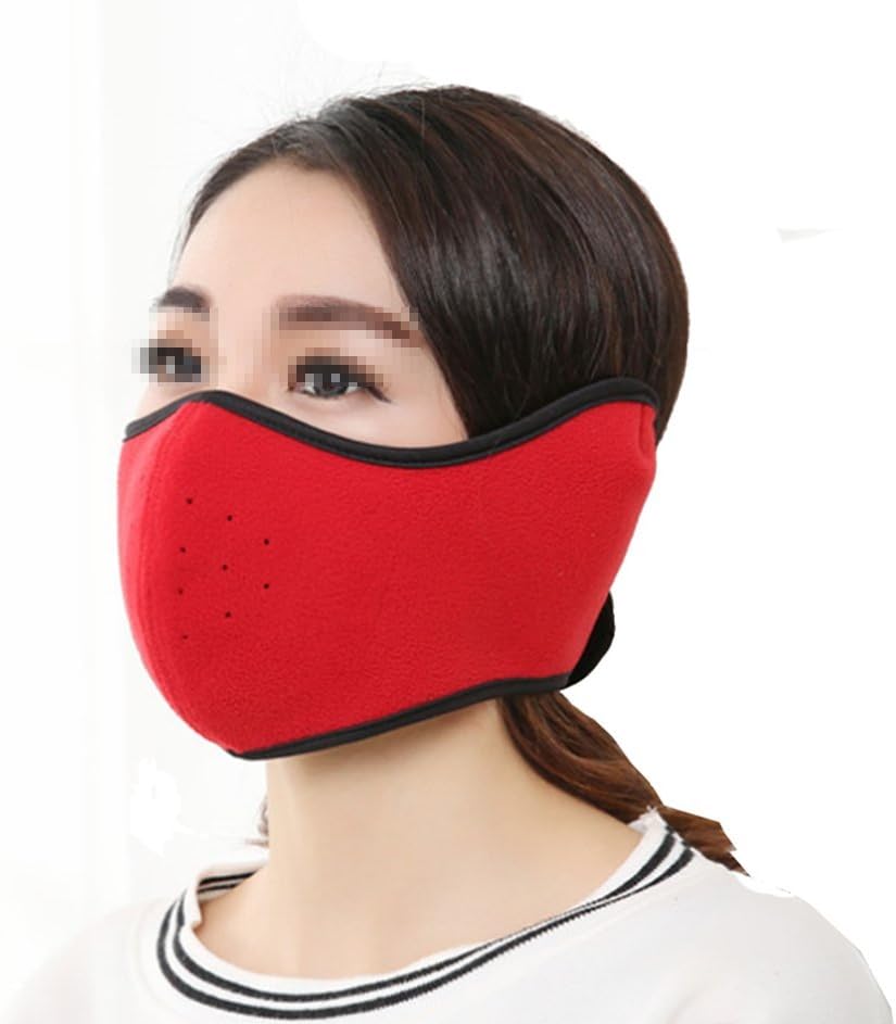 Reusable Fleece Ski Wind Resistant Half Face Mask Mouth Cover Winter