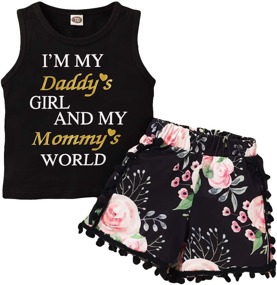 Baby Girl Outfits Strap Ruffle Top +Sunflower Short Pants+Floral Headband 3PCS Baby Summer Clothing Set