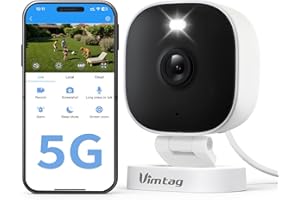Vimtag Security Camera Outdoor 2.5K, 2.4G/5G Smart Wi-Fi Cameras for Home Security with Color Night Vision, Motion Activated Spotlight/Siren, IP66,2-Way Audio, Support Cloud/512G SD Card Storage,Wired